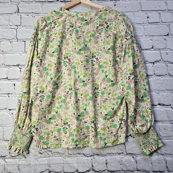 Part Two Denmark Womens NamisPW Blouse 100% Cotton Green Flower Print Size EU 38 - Picture 8 of 12